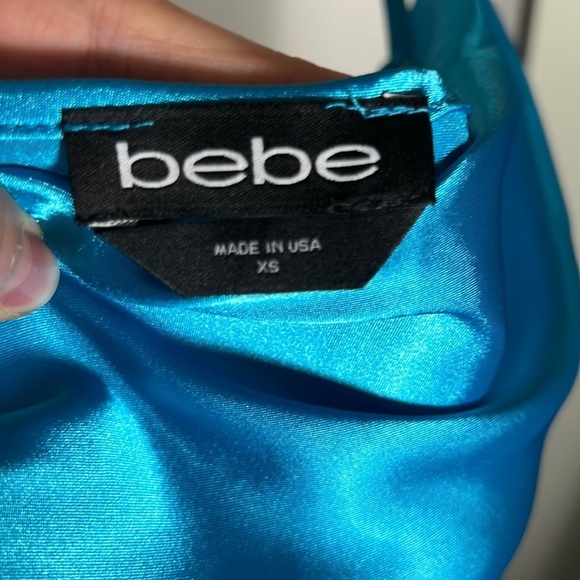 BEBE Satin Dress in Blue - Picture 7 of 7
